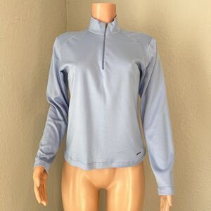 Patagonia Capilene Quarter Zip Neck light Blue Base Layer Long Sleeve Medium #79